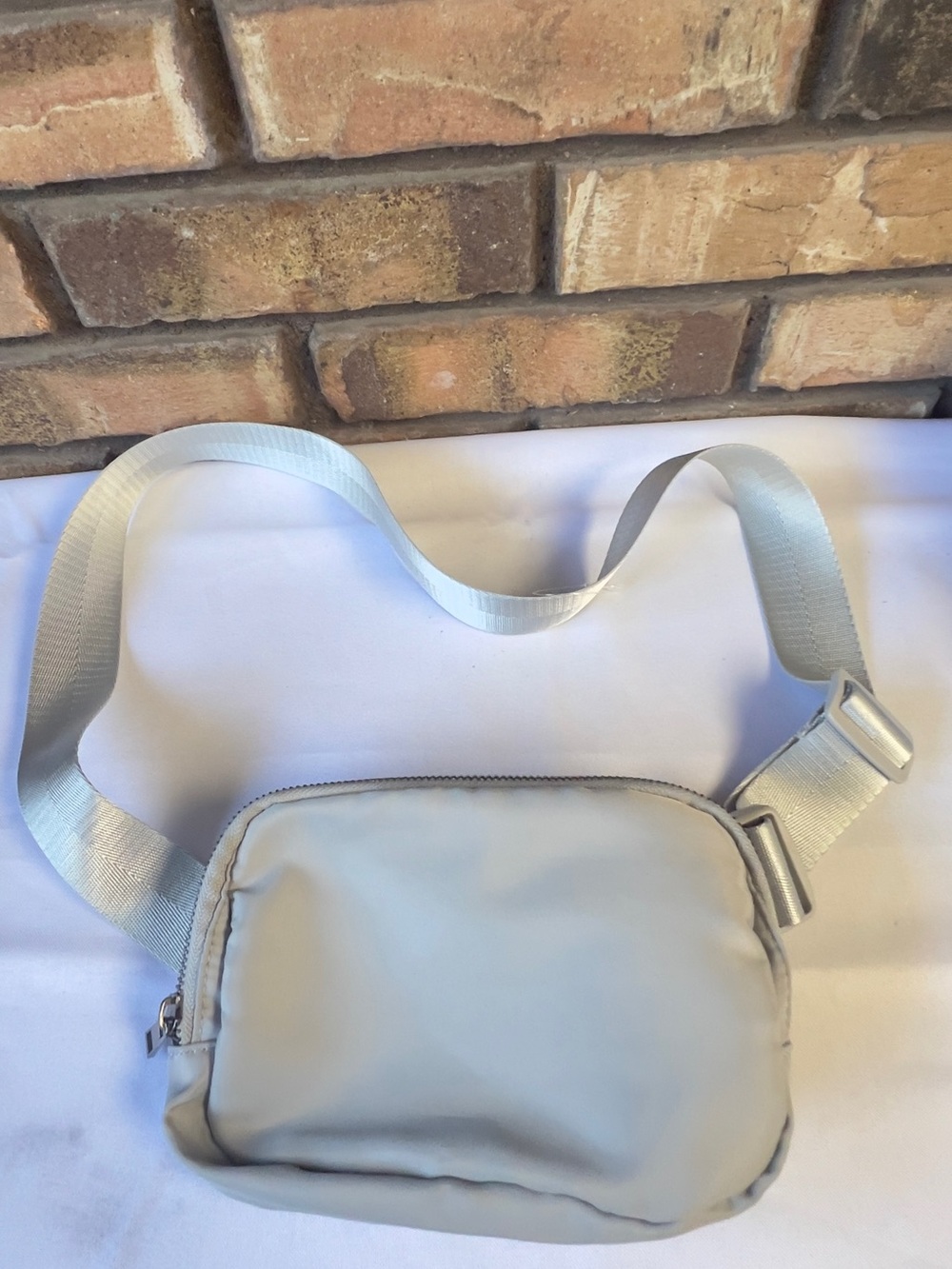Light Gray Women's Belt Bag with Adjustable Strap